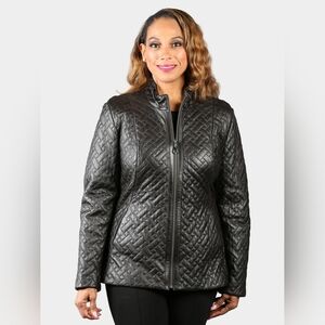 Vericci Genuine Leather Full Zip Leather Women's Jacket Black Size XL